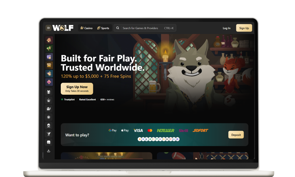 Play the best Non Gamstop Casino Wolf.io
